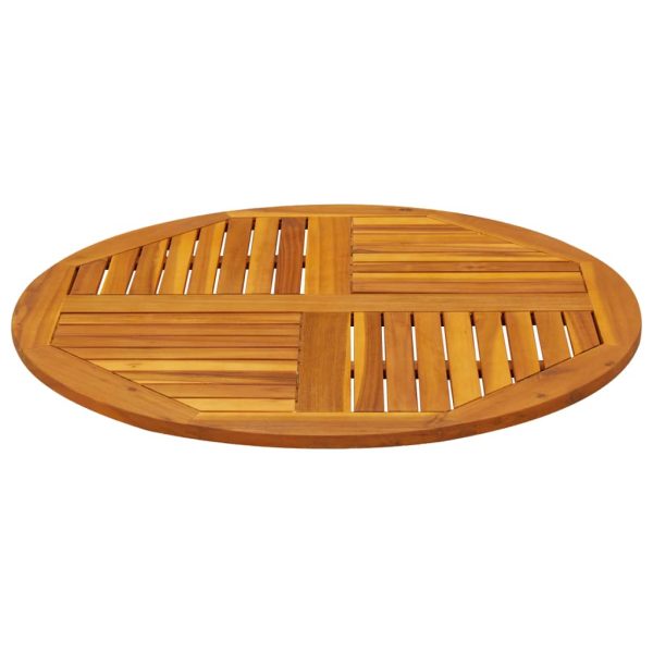 Table Top Ã˜90x2.2 cm Round Solid Wood Acacia - Image 3