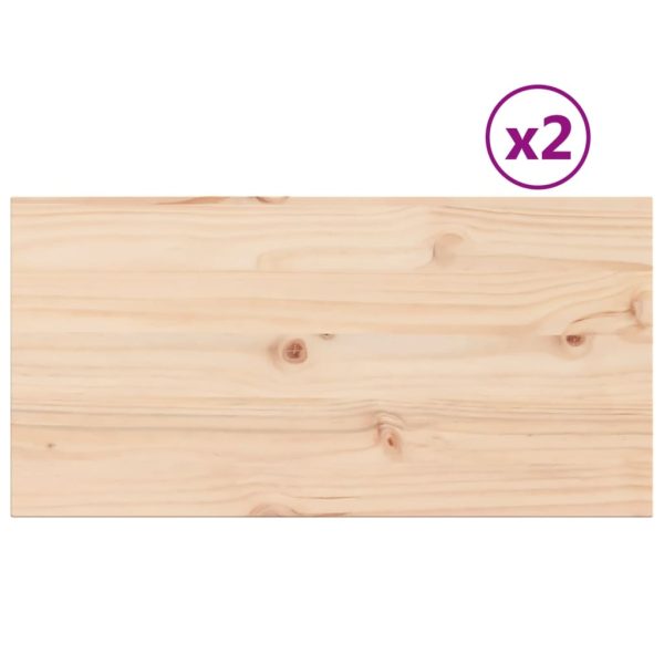 Table Tops 2 pcs 80x40x1.7 cm Rectangular Solid Wood Pine - Image 2