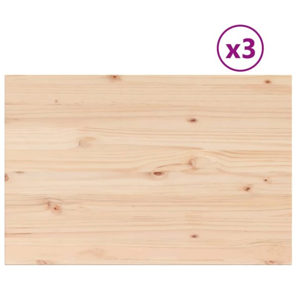 Table Tops 3 pcs 80x53x1.7 cm Rectangular Solid Wood Pine - Image 2