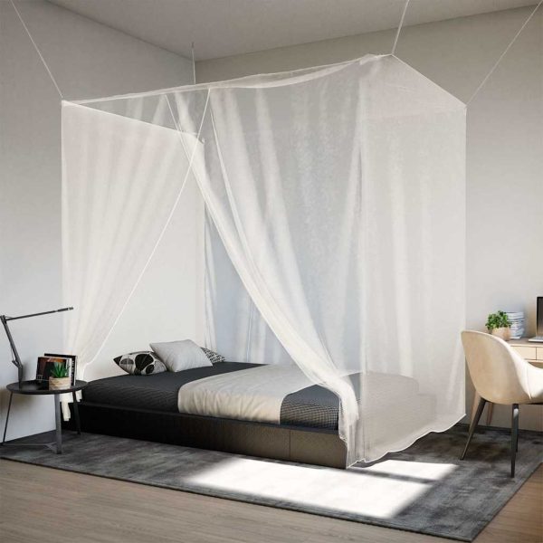 Hanging Mosquito Net 156 Mesh White 220x180x180 cm - Image 3