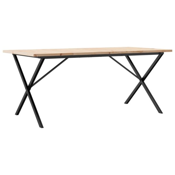 Dining Table X-Frame 140x80x75 cm Solid Wood Pine and Steel - Image 18