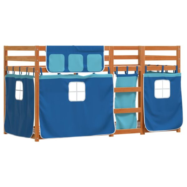 Bunk Bed without Mattress Blue 75x190 cm Small Single Solid Wood Pine - Image 3