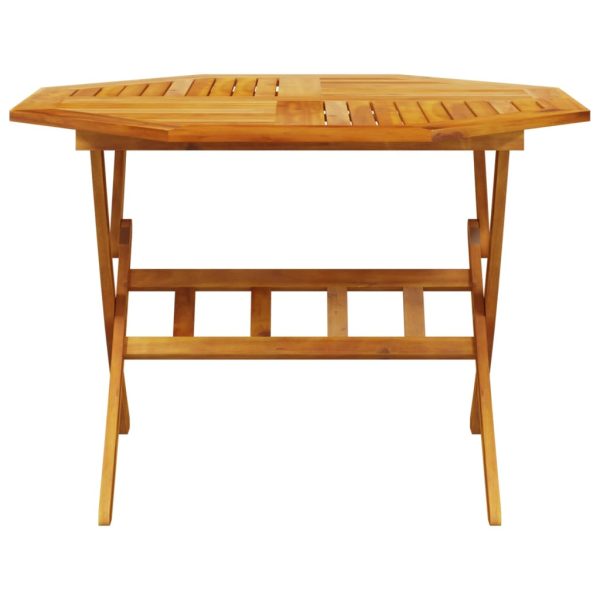 5 Piece Folding Garden Dining Set Solid Wood Acacia - Image 4