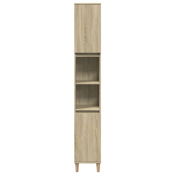 Bathroom Cabinet Sonoma Oak 30x30x190 cm Engineered Wood - Image 4