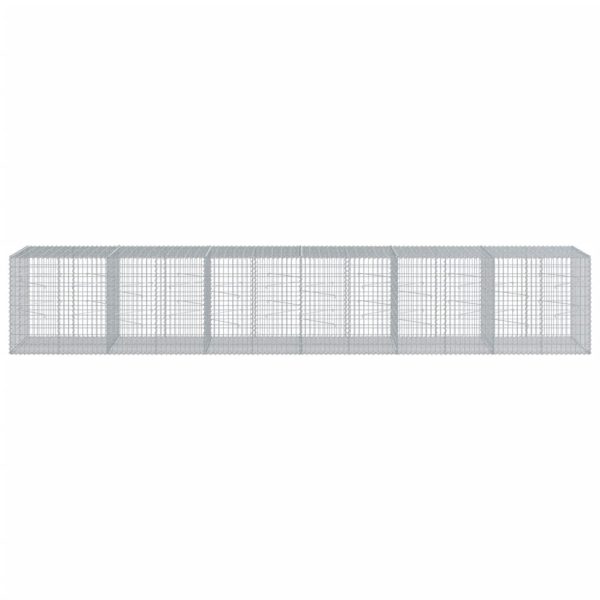 Gabion Basket with Cover 600x100x100 cm Galvanised Iron - Image 3