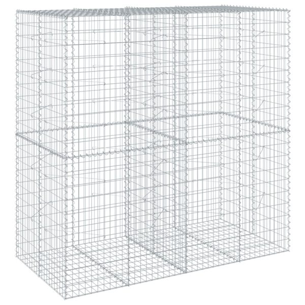 Gabion Basket with Cover 200x100x200 cm Galvanised Iron - Image 2
