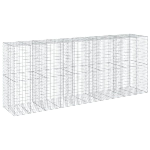 Gabion Basket with Cover 500x100x200 cm Galvanised Iron - Image 2