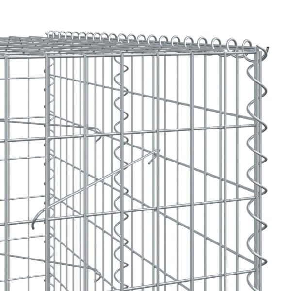Gabion Basket with Cover 650x100x200 cm Galvanised Iron - Image 6