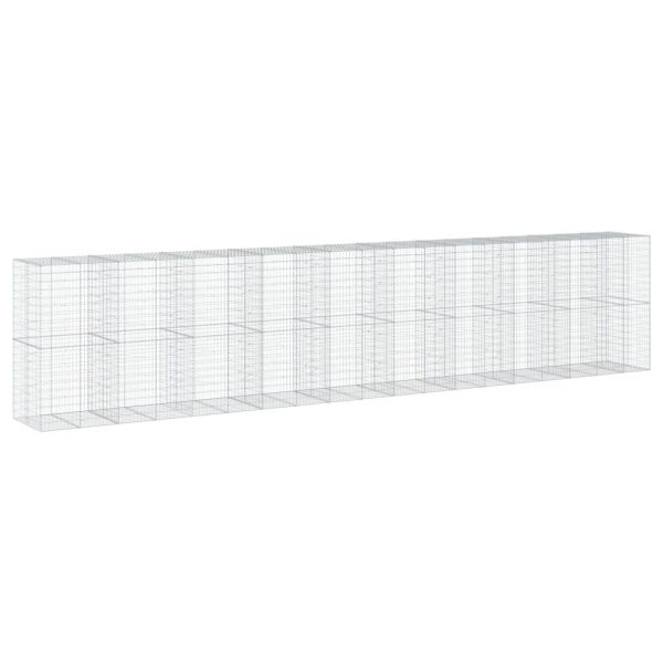 Gabion Basket with Cover 950x100x200 cm Galvanised Iron - Image 2