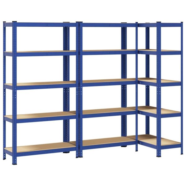 5-Layer Storage Shelves 2 pcs Anthracite Steel&Engineered Wood - Image 8