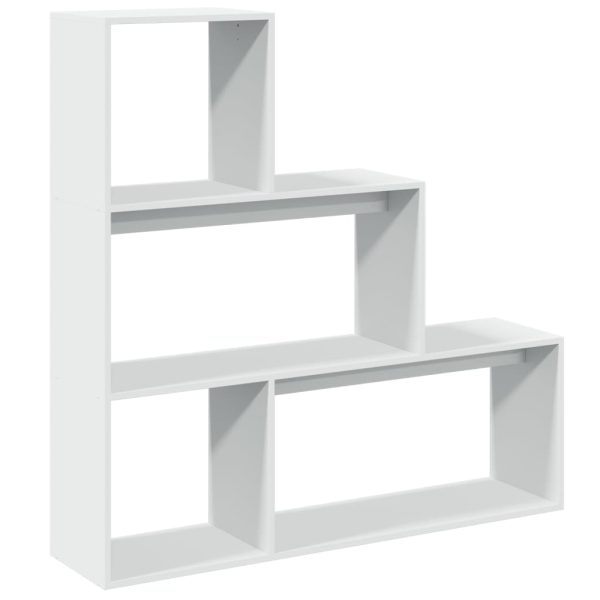 Room Divider Bookcase 3-Tier White 123x29x123 cm Engineered Wood - Image 2