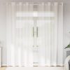 Voile Curtains with Grommets 2 pcs White