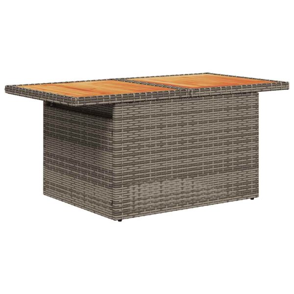 11 Piece Garden Sofa Set with Cushions Grey Poly Rattan Acacia - Image 6