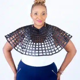 Alex Woven Jet Black African Ankara Print Cape