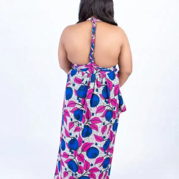 Alisa Pink Multi-colour African Print Infinity Maxi Dress