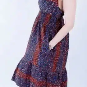 Sally Brown Ankara Short Sleeve A-line Dress
