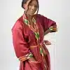 Blue & African Kente Print Satin Kimono Robe