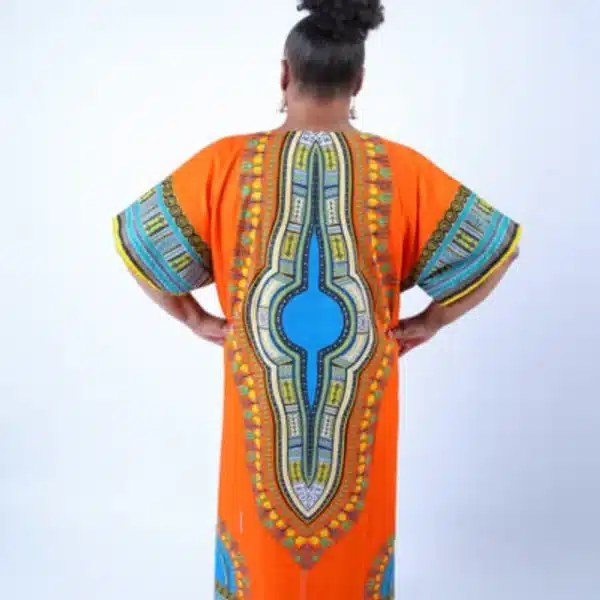 Dashiki Kaftan Zip Front Maxi Dress