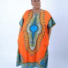 Dashiki Kaftan Zip Front Maxi Dress