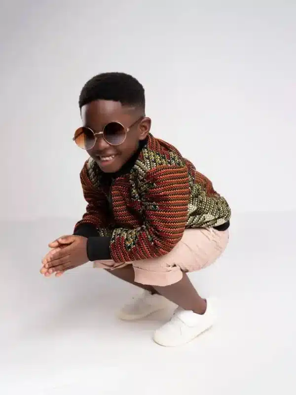 Kids Unisex Abeba African Print Bomber Jacket