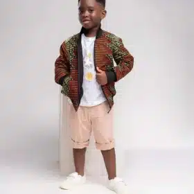 Kids Unisex Abeba African Print Bomber Jacket