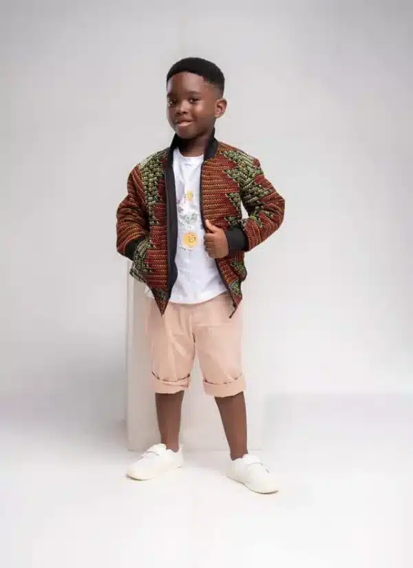 Kids Unisex Abeba African Print Bomber Jacket