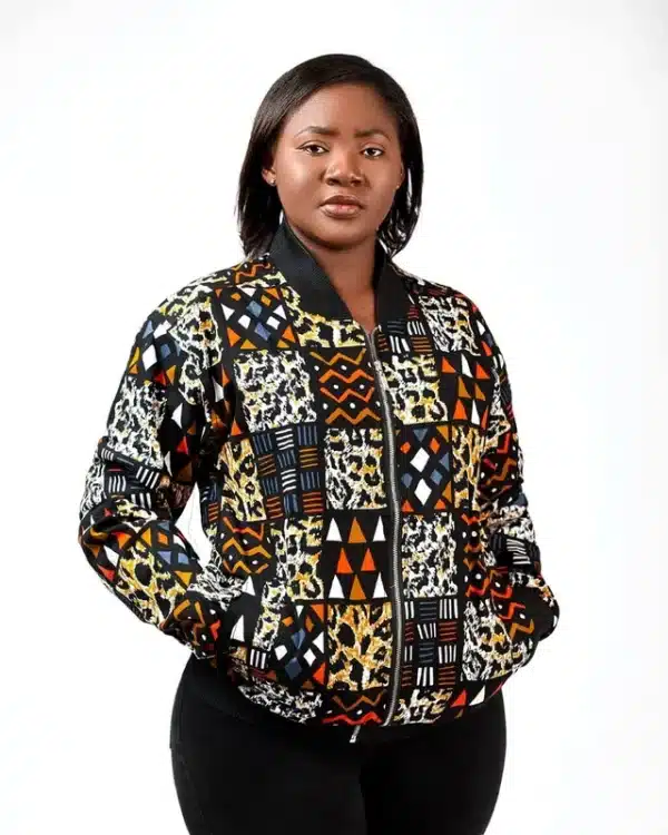 Kitoko African Kente Print Bomber Jacket