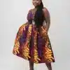 Love Heart Neck Multi Ankara Dress
