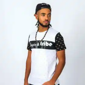Origin and Tribe Royal Gold Dust Faux Leather Tee