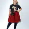 Ravishing Runa Red and Black Ankara Kids Bow & Skirt Set