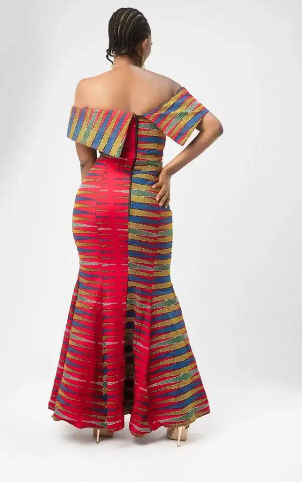 Stunning Off-shoulder Colourful Ankara Mermaid Dress