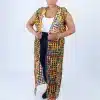 Stunning Woven Sleeveless Kimono, a Striking Piece