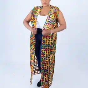 Stunning Woven Sleeveless Kimono, a Striking Piece