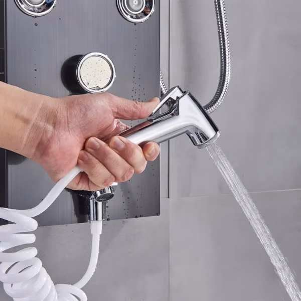 Black Bathroom Shower Panel SPA Massage Jet Shower Column LED Display Stainless Steel Shower System - Image 6