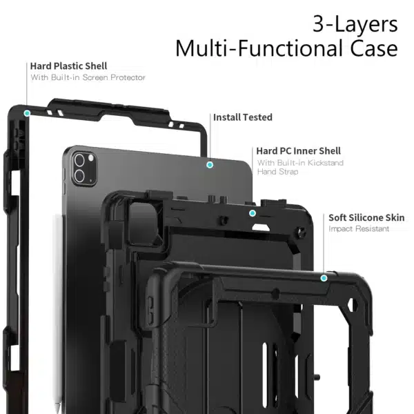 For iPad Pro 11 12.9 inch M2 2022 2021 2020 Case Shockproof Stand Tablet Cover iPad Air 4 5 10.9 10th Gen Cases+PET Screen+Strap - Image 9
