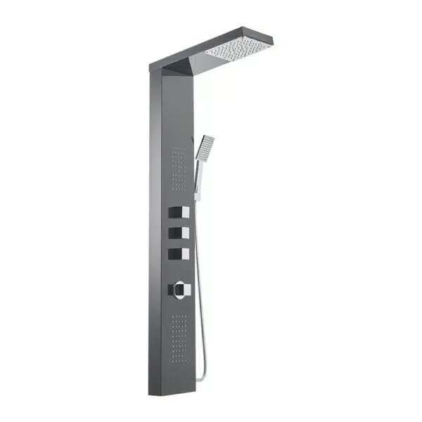 Voltsify Modern Exposed Shower Tower Panel Black, 20cm W x 6.5cm D x 135cm H - Image 4