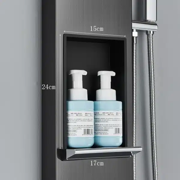 Shower Panel Rainfall Shower Faucet Set SPA Massage Jet Bath Shower Column Double Handle Mixer Tap Tower With Storage Rack - Image 3